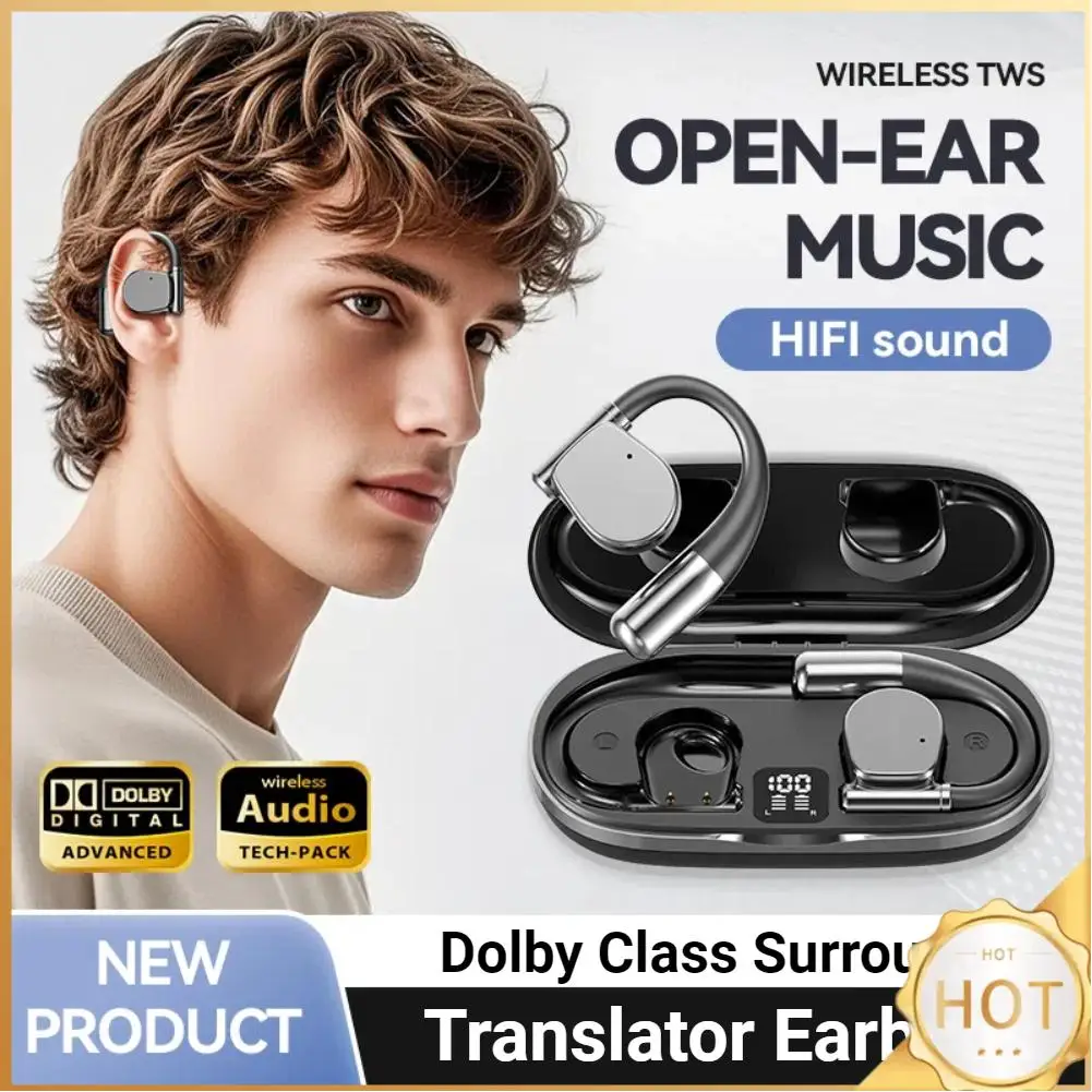 [AI Earphone] Translator Earbuds 144 Languages Bluetooth 5.4 Two-Way Voice Translator Real Time ﻿APP AI Wireless Headphones 1