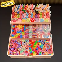 555pcs Girls Hair Accessories Set Colorful Butterfly Fashion Hair Clips Ties Elastic Bands for Daily Ponytail Fixation 2