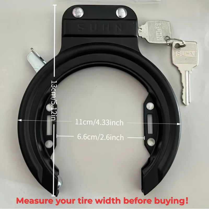 Outdoor bicycle horseshoe lock - fully enclosed steel pipe anti-theft lock with 2 keys for bicycles, cycling and holiday gifts