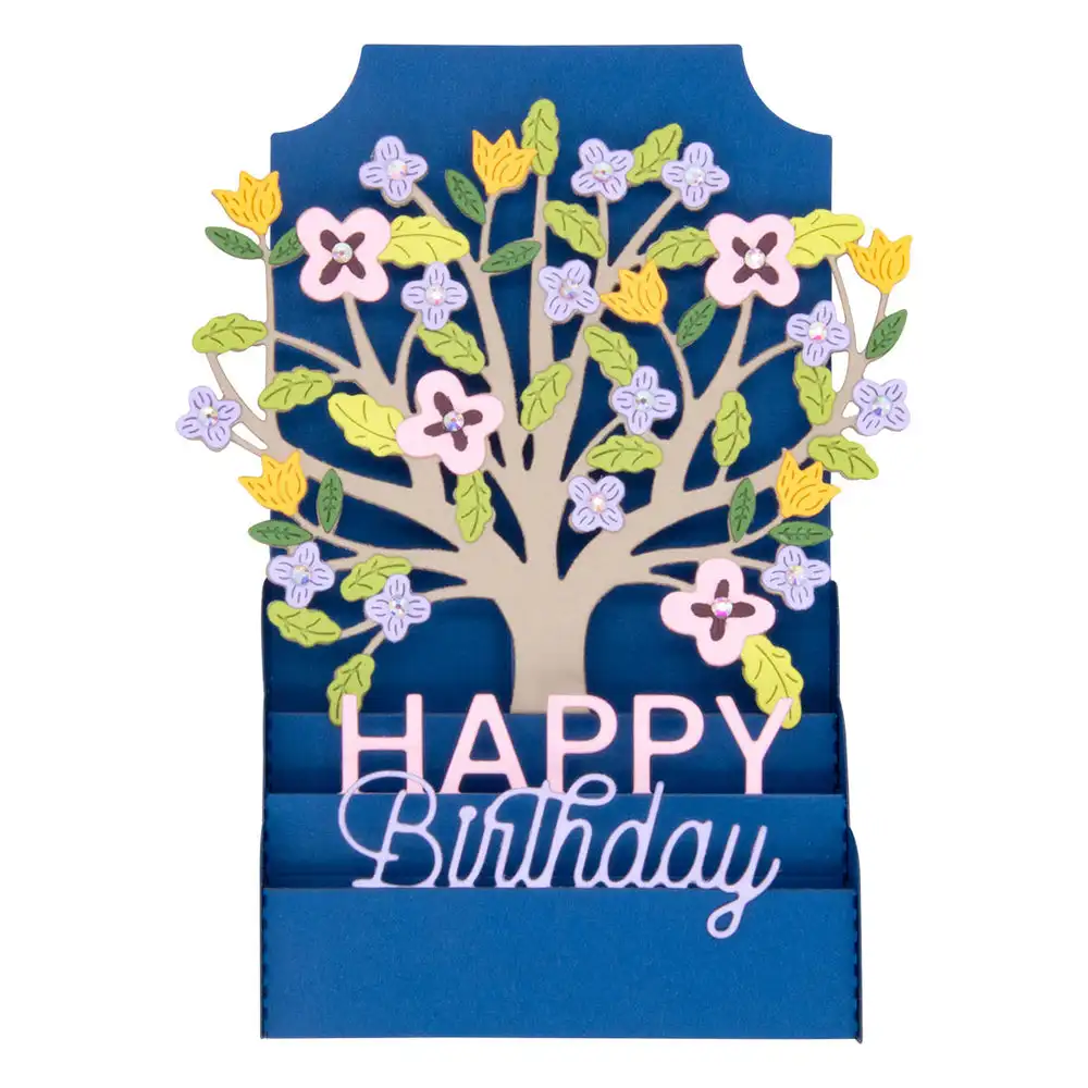 2023 Happy Birthday Tree New Metal Cutting Dies Cut Diy Scrapbooking