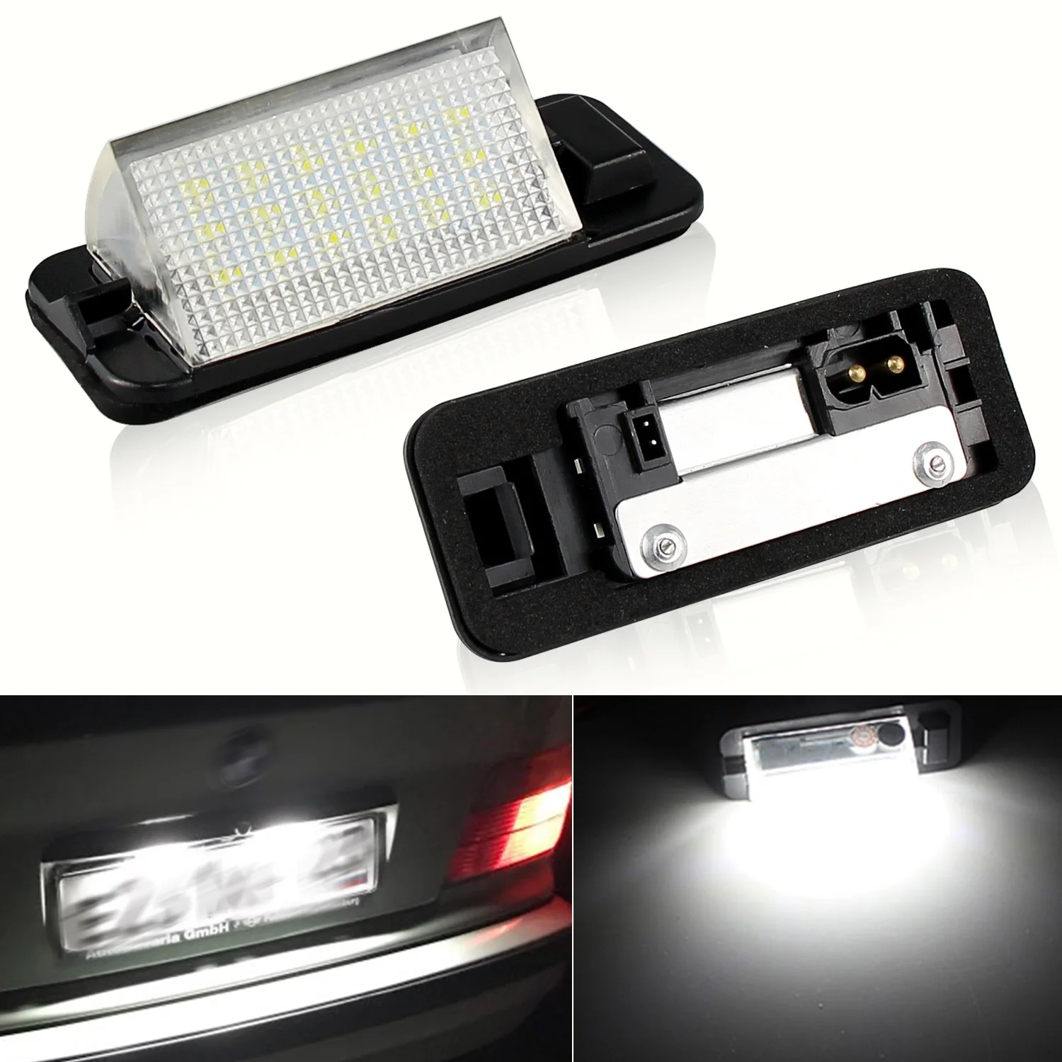 2Pcs For BMW E36 Led License Plate Light 18SMD White Number