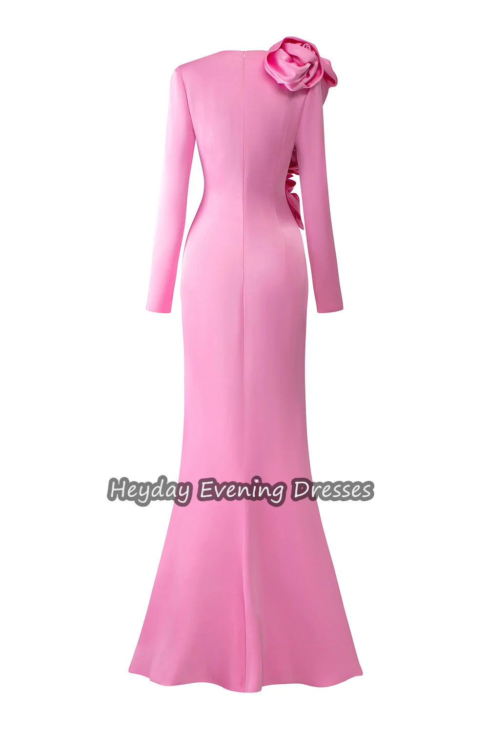 Heyday Crepe Straight O-neck Empire Saudi Simple Prom Gown Flowers Floor Length Elegant Evening Party Dresses For Women 2024