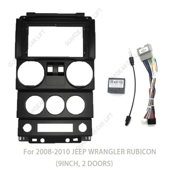 9Inch Car Radio Fascias For 2008-2010 JEEP WRANGLER RUBICON Android GPS MP5 Stereo Player 2 Din Head Unit Panel Dash Frame Inst
