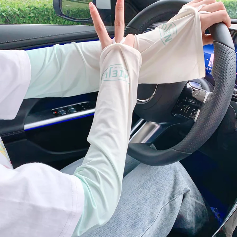 

Женская летняя Солнцезащитная накидка с градиентом, Тонкая шелковая накидка для электромобиля, свободная накидка на палец