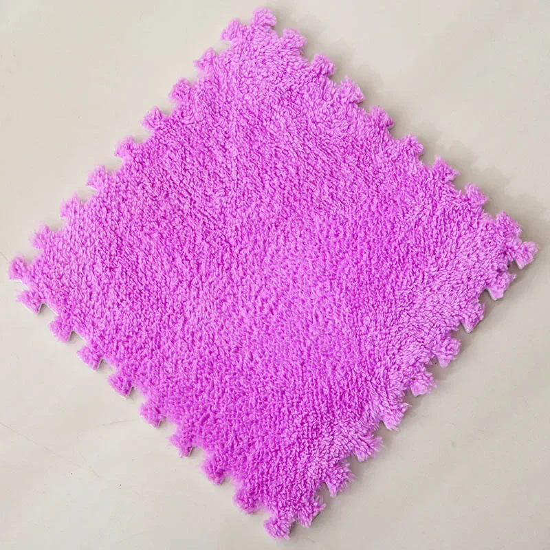Soft Plush Kids Play Mat - 30*30CM Warm Interlocking Puzzle Rug