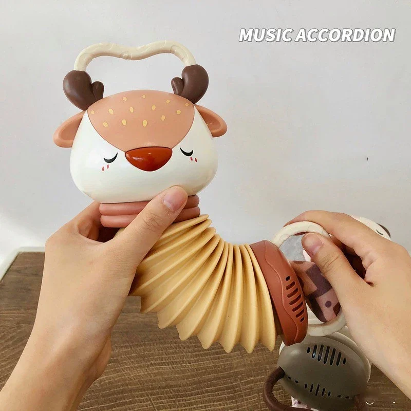 Baby Music Toys Accordion Stroller Hanging Cute Animal Electronic Instrument Early Education Vocal Toys Kids Babies Gifts