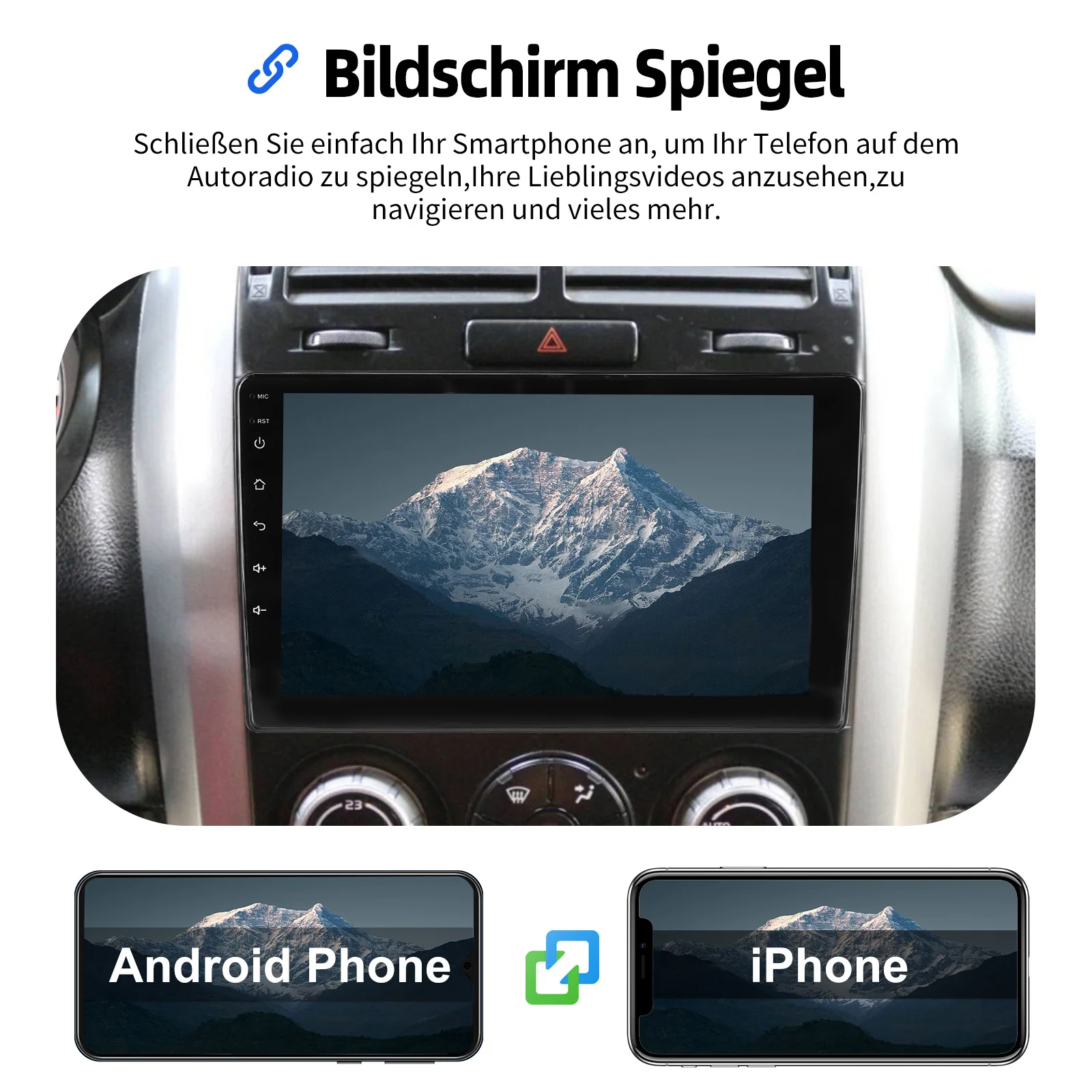 ESSGOO 4+64G 9" Android 15 Carplay Autoradio GPS-Navigation für Suzuki Grand Vitara 2005-15 FM WLAN RDS BT SWC IPS Touchscreen – Detail 13