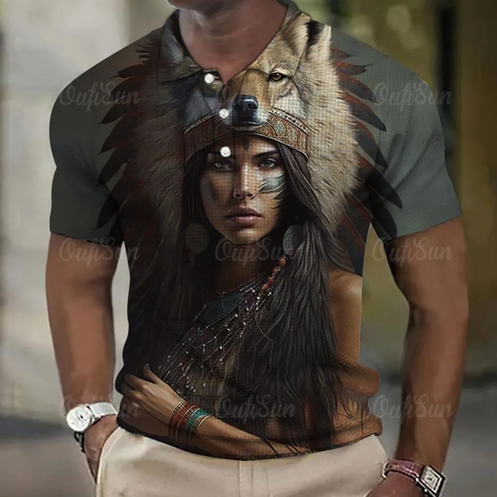 Garota indiana 3D masculina com estampa manga curta polo vintage, tops de  rua extragrandes, roupas casuais, alta qualidade, verão - AliExpress, image size:1000x1000