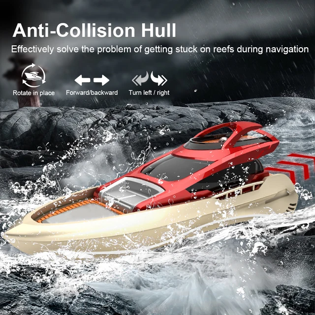 Mini Rc Boat 2.4G Remote Control Boat Simulate High-Speed Speedboats Electric Steamboats For  Children Boys Water Toys Outdoor 3