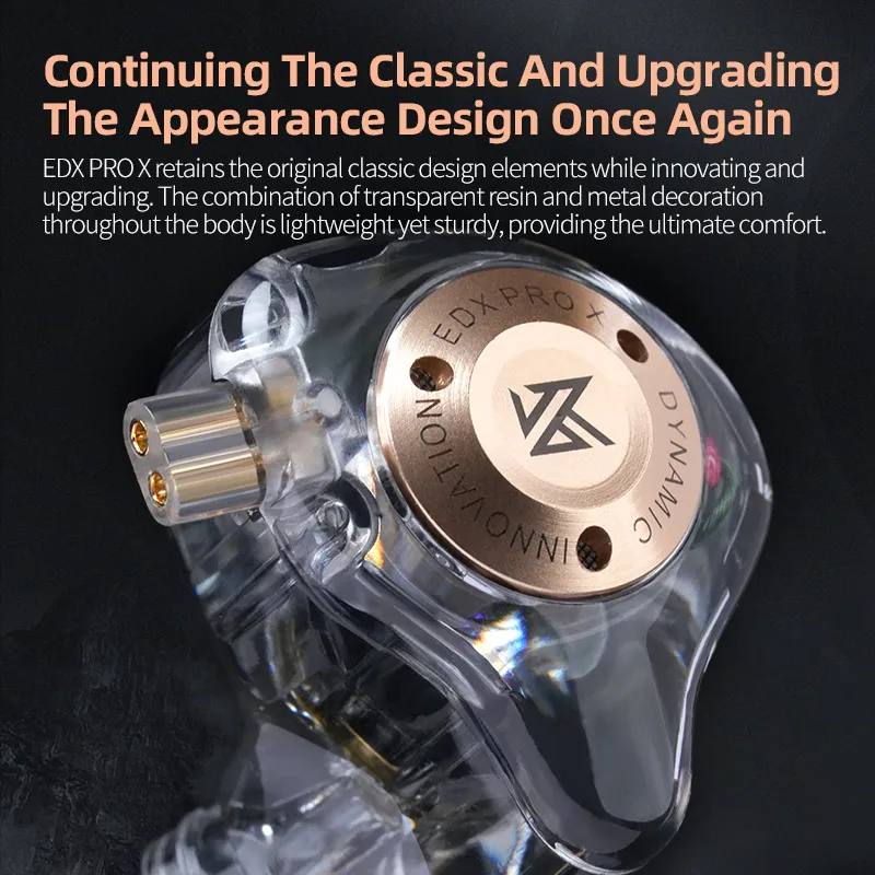 KZ EDX PRO X IEM Earphones Dynamic Drive HiFi Deep Bass Sound Earbud Sport Music Noise Cancelling Headset with Detachable Cable 6