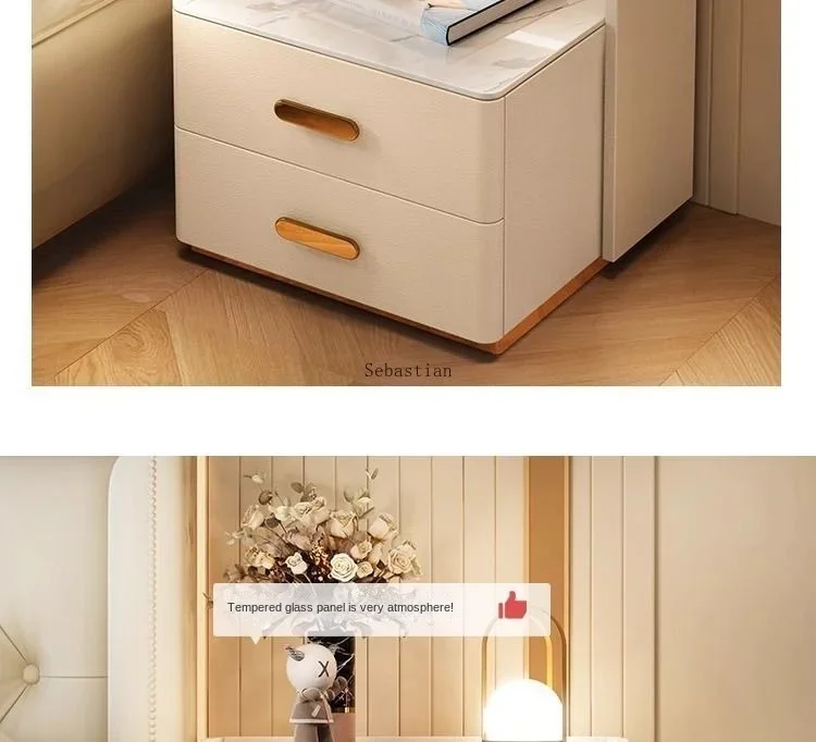 Description Picture 2 of itemSmart Home Bedside Table, Wireless Charging Password Lock, Three-layer Bedroom Storage, Solid Wood Storage, Bedside Cabinet