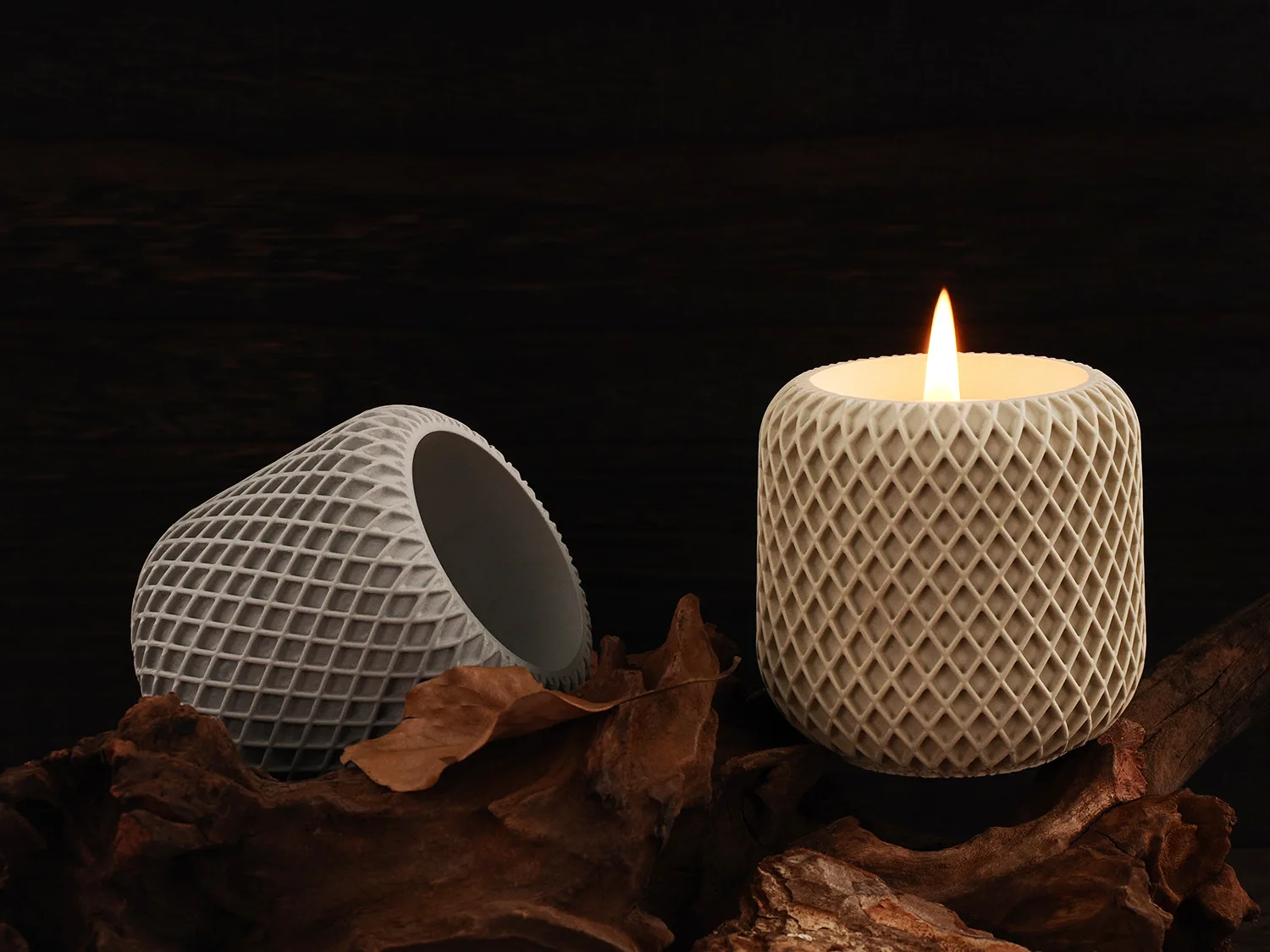 Round Candle Jar Concrete Mold DIY Handmade Storage Box Resin Cement Plaster Pottery Flowerpot Silicone Moulds Home Craft Decor