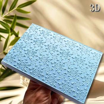 Un set di eleganti cartelle in rilievo con motivo decorativo a fiocco di neve, sfondo con motivo a trama 3D, modello manuale in plastica, utilizzato per