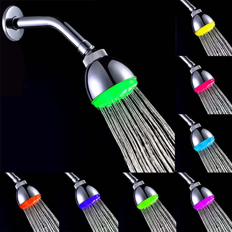 Led Top Round Shower Head Handheld Water Saving Shower Head For