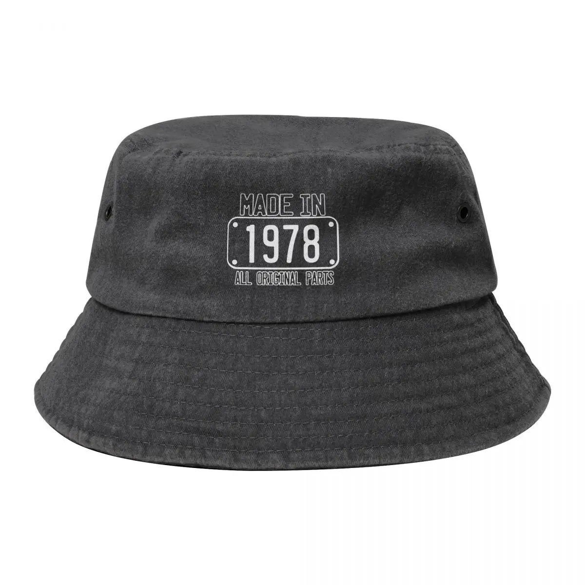 

Made In 1978 All Original Parts Cowboy Denim Fisherman Hat With Printing