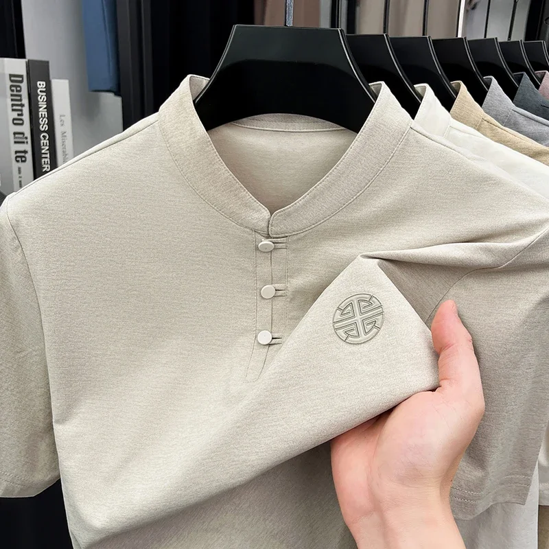 Polo pour homme à col mandarin