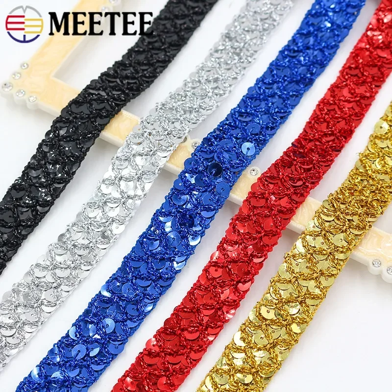 5/10M 20mm Sequin Lace Trim Braided Band Decoration Ribbons Cosplay Stage Costumes DIY Hat Luggage Sewing Accessories lace ribbon lace sewing accessories lace sewing supplies lace accessories lace garment accessories lace decoration clothing craft accessories