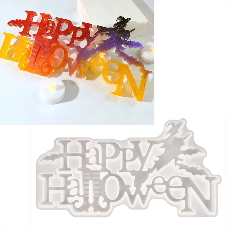 Happy Halloween Letter Silicone Mold is Suitable for Resin Epoxy Resin Diy Craft Jewelry Making Home Decoration