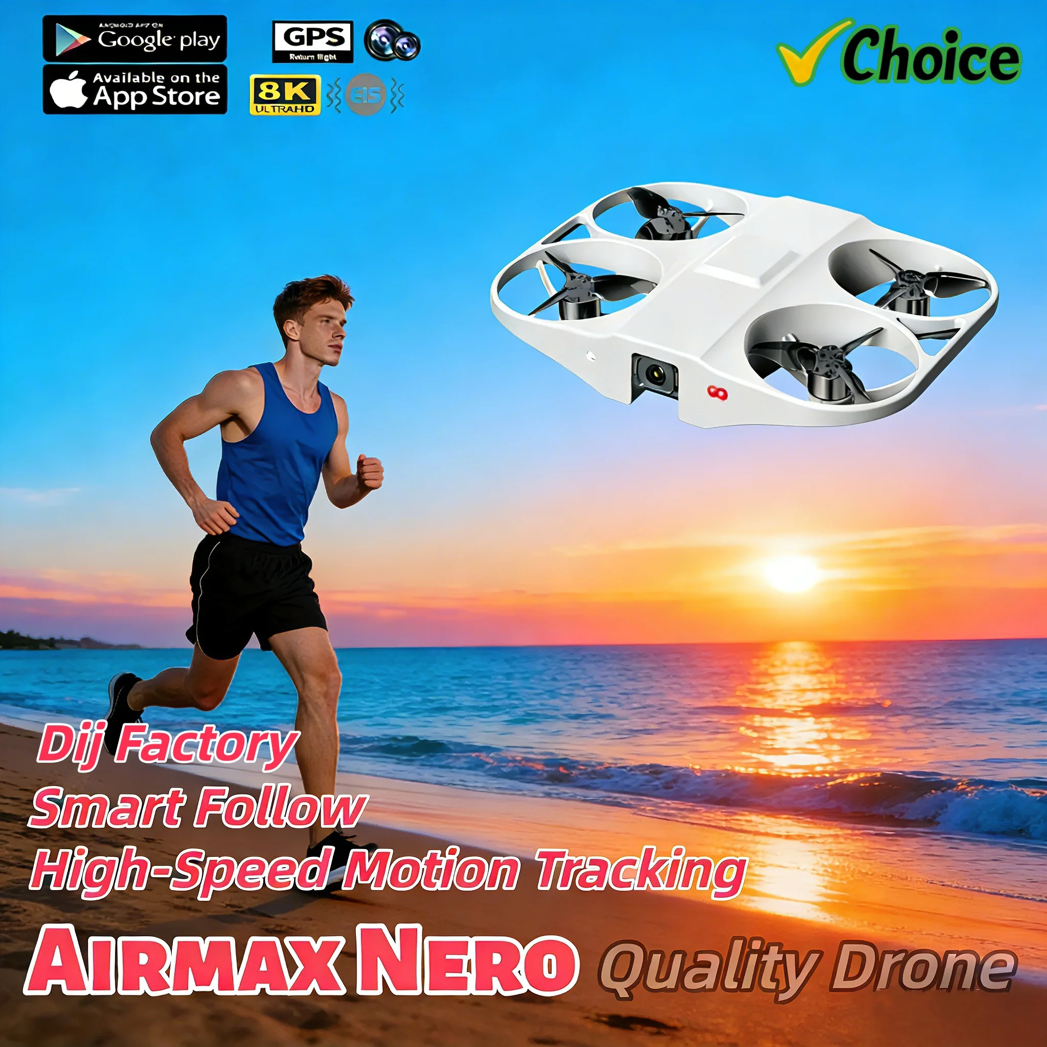Drone avec GPS et Wi-Fi, caméra HD, retour automatique, jouet pour adulte