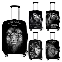 Christian Bible Verse with God All Things Are Possible Luggage Cover Religious Animal Lion Tiger Wolf Elastic Suitcase Covers 1