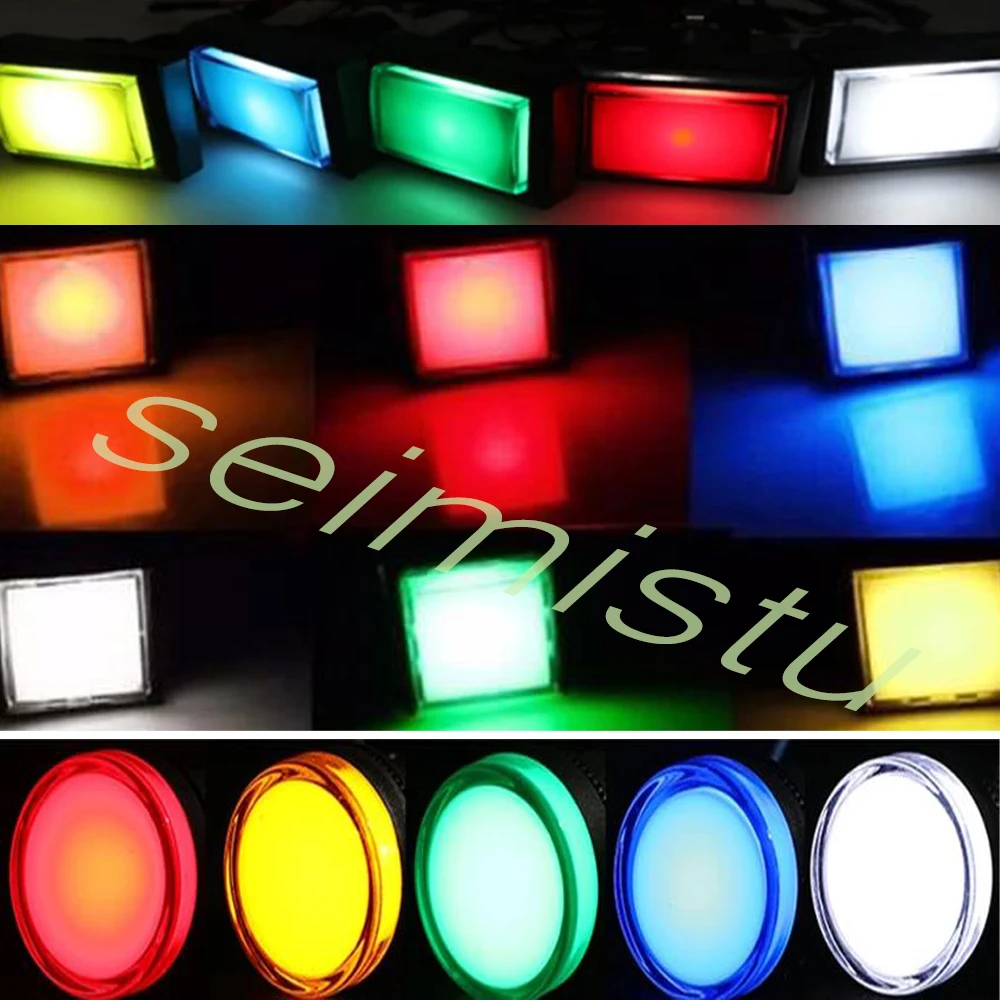 12V LED Arcade Push Buttons | Square Round Triangle Pinball Game Buttons 2