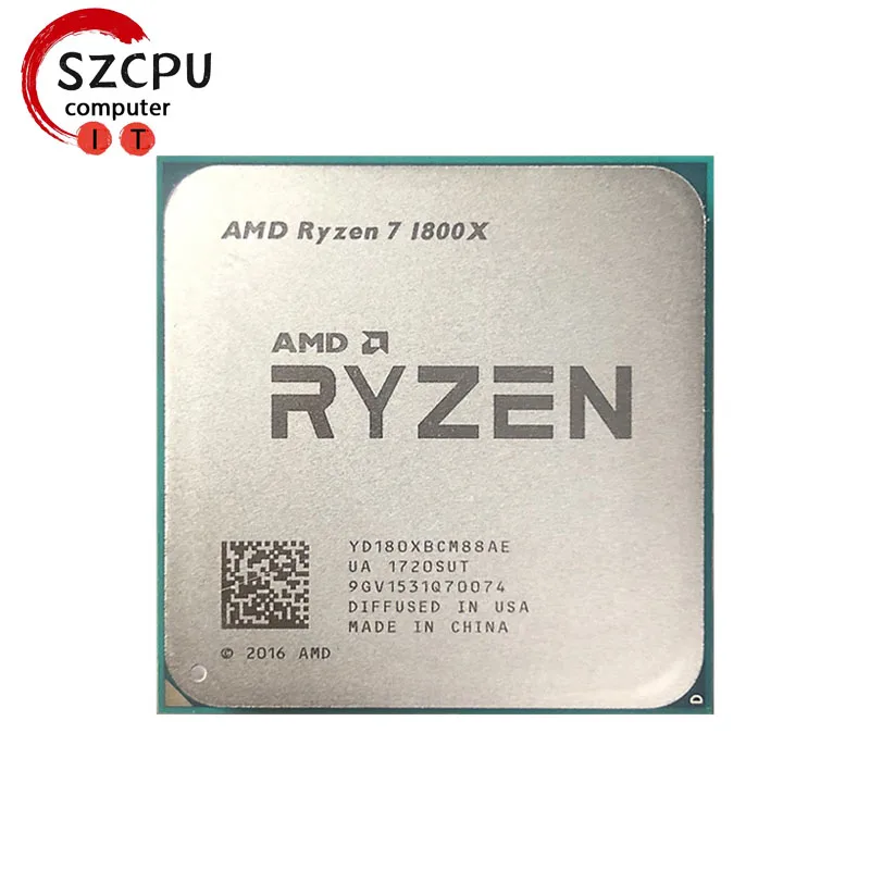 AMD Ryzen 7 1800X R7 1800X 3.6 GHz Used Eight-Core Sixteen-Thread CPU  Processor L3=16M 95W YD180XBCM88AE Socket AM4