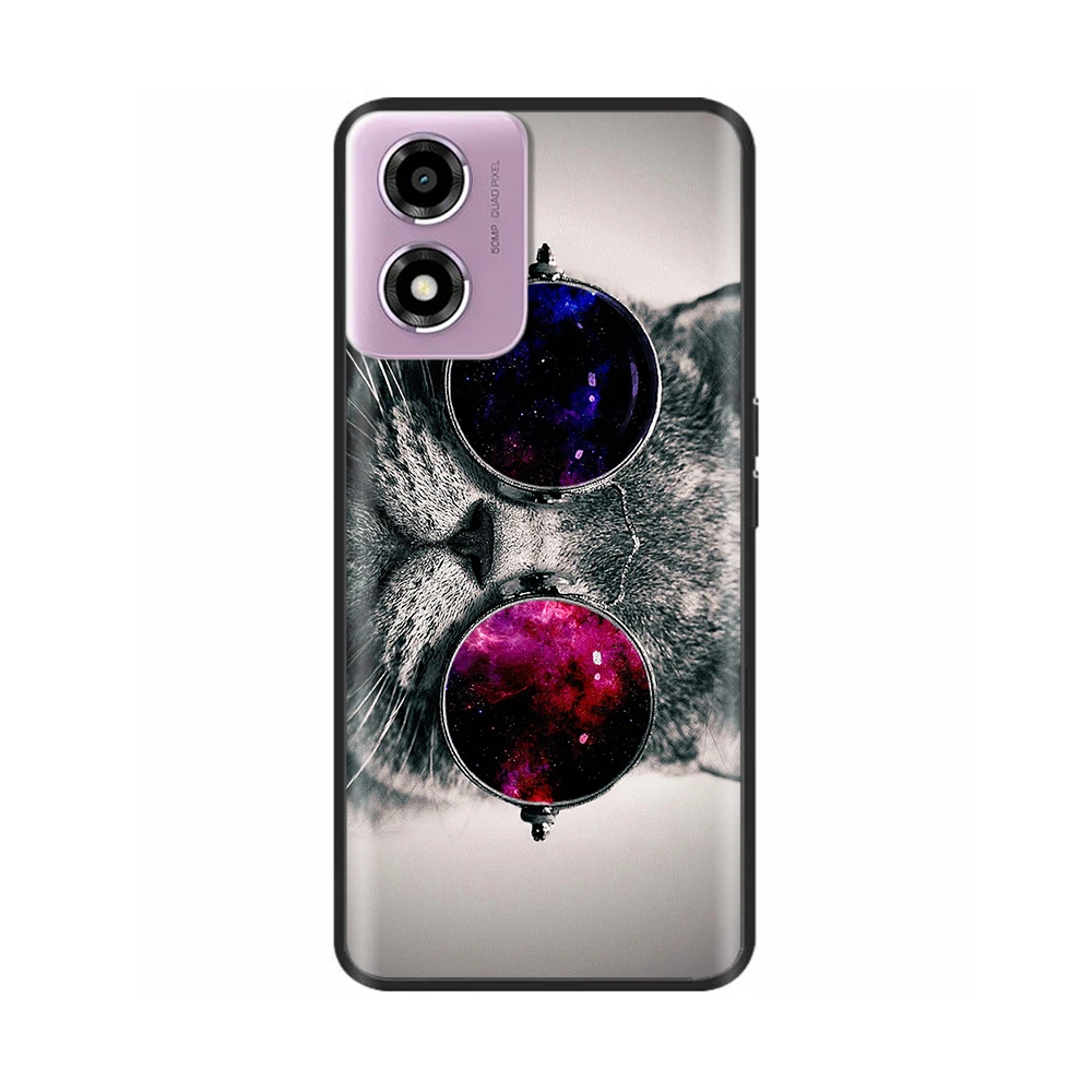 Motorola Moto E14 Soft TPU Silicone Protective Back Cover with Printed Design