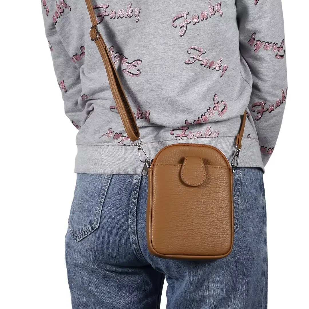 Stylish Mobile Phone Pouch Wallet Bag with Shoulder Strap