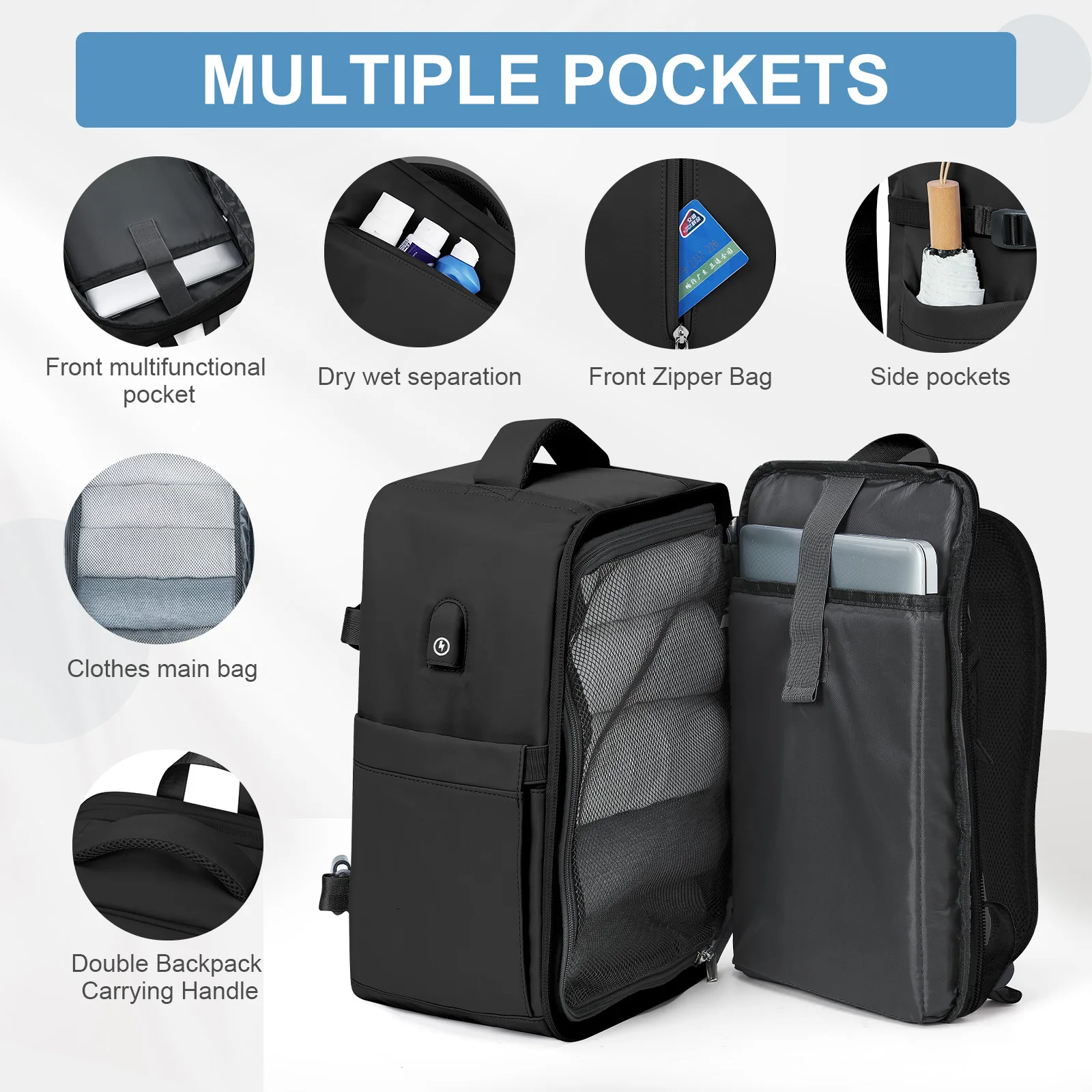 Business Backpacks for Men‘s Bags Women Backpack Travel 40x20x25 Ryanair Carry-Ons, Laptops Backpacks College Schoolbags Bluey ﻿ - 3