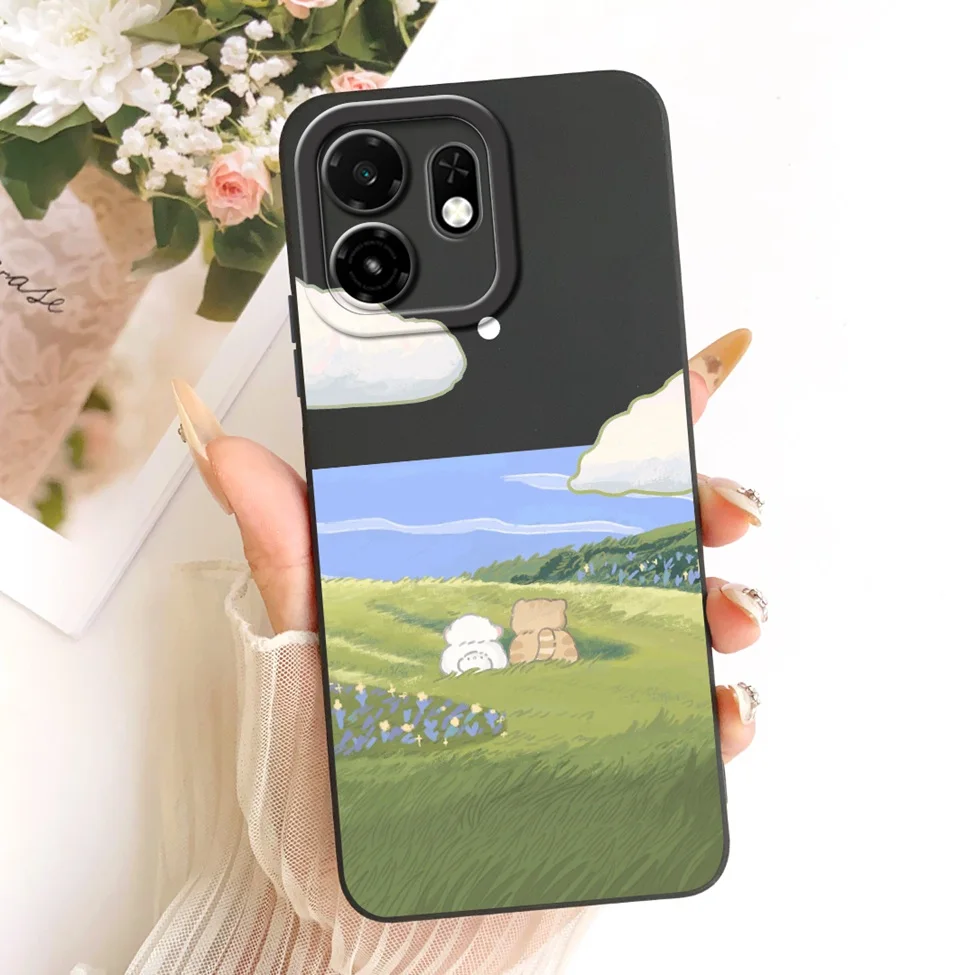 Luxury Floral Phone Case - Fashionable Silicone Cover with Cute Painted Design