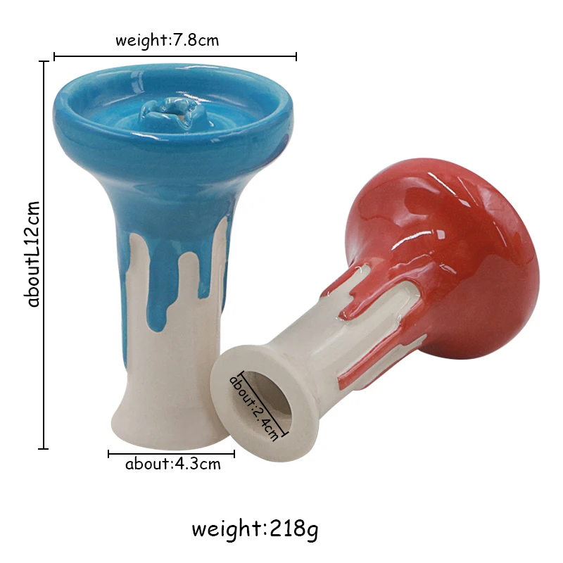 SY 1pc One Hole Colourful Ceramic Hookah Bowls Shisha Flavors Tobacco Water Pipe Charcoal Holder Smoking Accessorie