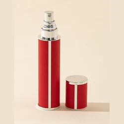 Leakproof Travel Perfume Atomizer - Portable Refillable Mini Cologne Dispenser with Glass Interior, 10ml Capacity - Metal (10ml red)