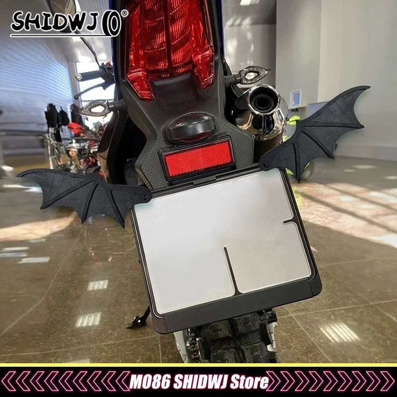 2개 배트윙 번호판 프레임 배트윙 자동차 키트 자동차 장 할로윈 자동차 배트윙 장식 배트윙 자동차 키트