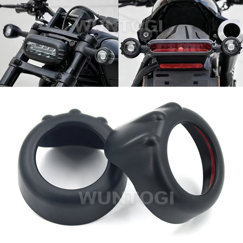 

4 PCS For Sportster S 1250 S RH 1250 S RH1250S 2021 2022 Black/Silver Headlamp Taillight Turn Signal Speedometer Bezel Covers