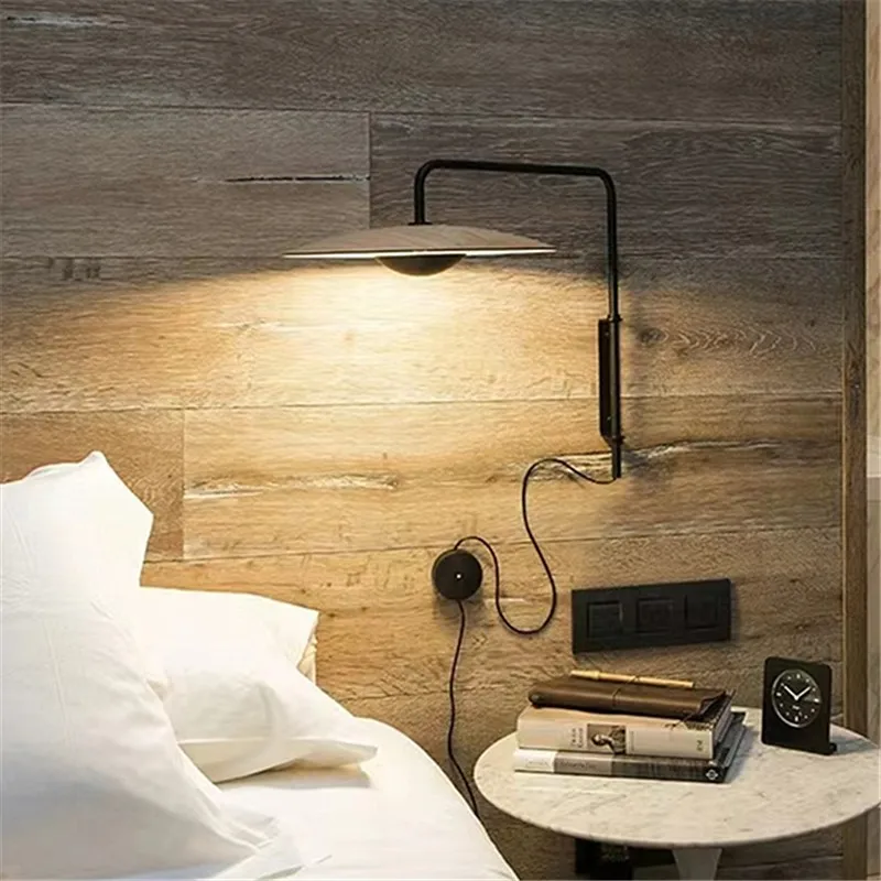 

Ginger Wall Lamp Modern minimalist Wood grain Designer round lamp Home Indoor For Living Room bedroom bedside hallway Light