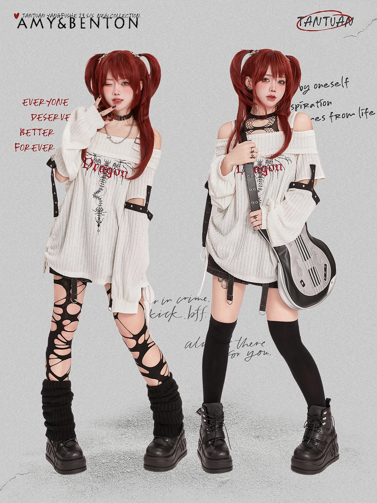 여성 서브컬처 스트리트 카툰 자수 오프 숄더 스웨터, 하라주쿠 오버사이즈 긴팔 풀오버, 핫걸 Y2K 스웨터 