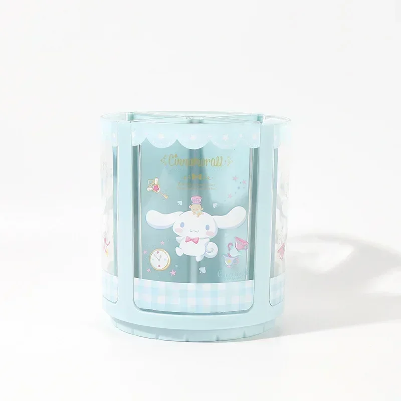 Pen Holder MINOSO Sanrio Genuine Melody Cinnamoroll Kuromi Rotating Cartoon Desktop Organizer Stationery Cosmetics Storage