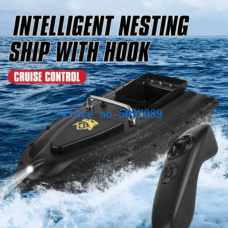 16 GPS Auto Return RC Fishing Boat 600M Lighting Fixed Speed Cruise Unhooking Waterproof Electric Remote Control RC Bait Boat 2