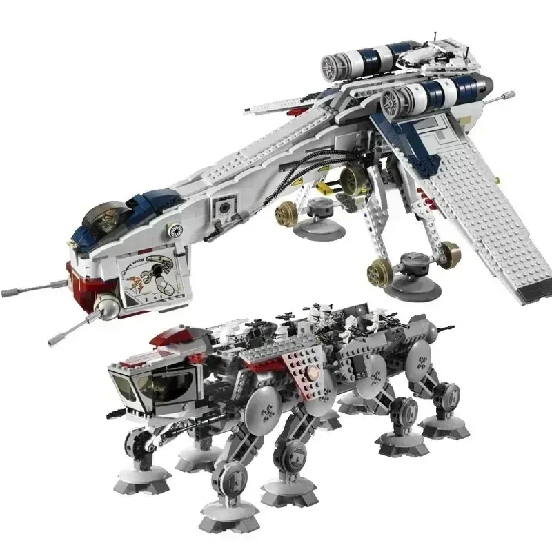 Hot toys Star Wars Republic Dropship With AT-OT Walker Compatible 10195 Transport Ship Toys Building blocks Children's toys