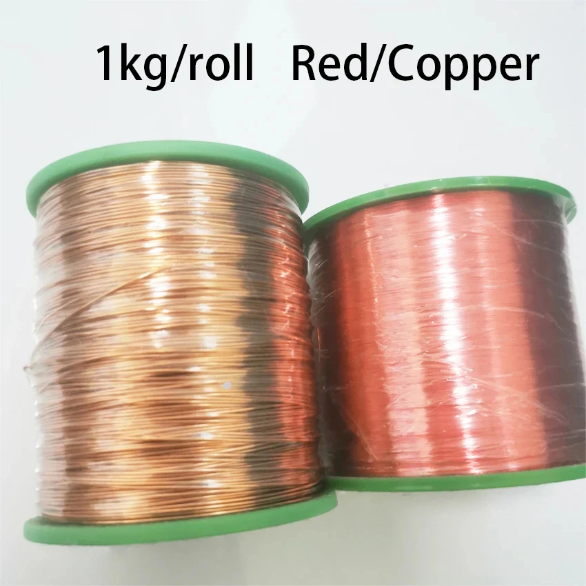 1kg/roll enameled měď drát 0.6mm 0.8mm 1.0mm 1.2mm magnetem drát magnetický svitek klikatý pro elektromagnet motorový indukčnost DIY