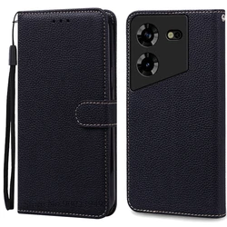 Premium Wallet Leather Flip Case Cover - Luxurious Protection and Style for Tecno Pova 5 Pro (Black)