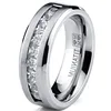 Hot Selling Silver Plated Stainless Steel Rings For Men Square Cubic Zircon Ring Jewelry Accessories Wholesale Size 7-13