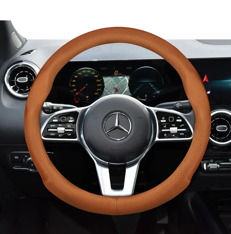 Für Mercedes-Benz Runde Lenkradabdeckung Ultradünnes Mikrofaserleder W204 Vito W203 W124 W210 Slk R171 W177 W639 W206 – Detail 18