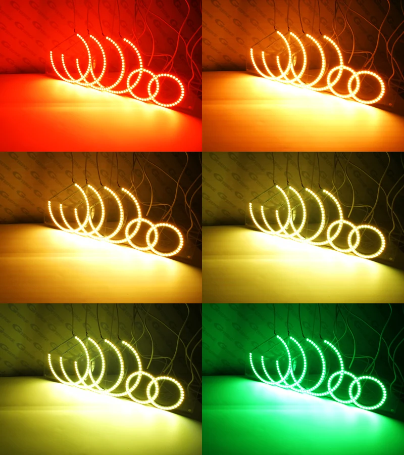 닷지 챌린저 2008-2014 블루투스 앱 제어 주간 주행등 다색 초고휘도 RGB LED 엔젤 아이즈 키트 헤일로 링