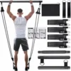Portable Yoga Pilates Bar Stick with Resistance Band Home Gym Muscle Toning Bar Fitness Stretching Sports Body Workout Exercise