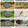 Pond Cover Dome, 7x9 FT Garden Net, 1/2 inch Mesh Dome Net Covers with Zipper and Wind Rope, Black Nylon 6