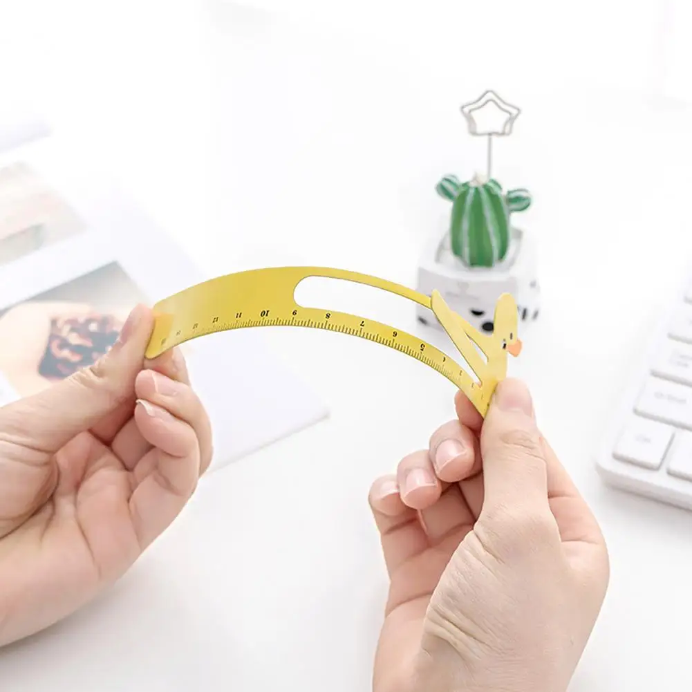 

Линейка металлическая в форме утки, милая мультяшная металлическая Закладка-линейка с высокопрочными измерительными весами, очаровательная, для школьников