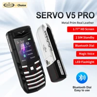 SERVO V5 PRO Metal Body Luxury Mobile Phone Dual SIM Cards Bluetooth Dial 2G Network Speed Dial Magic Voice Real Steel Cellphone 1