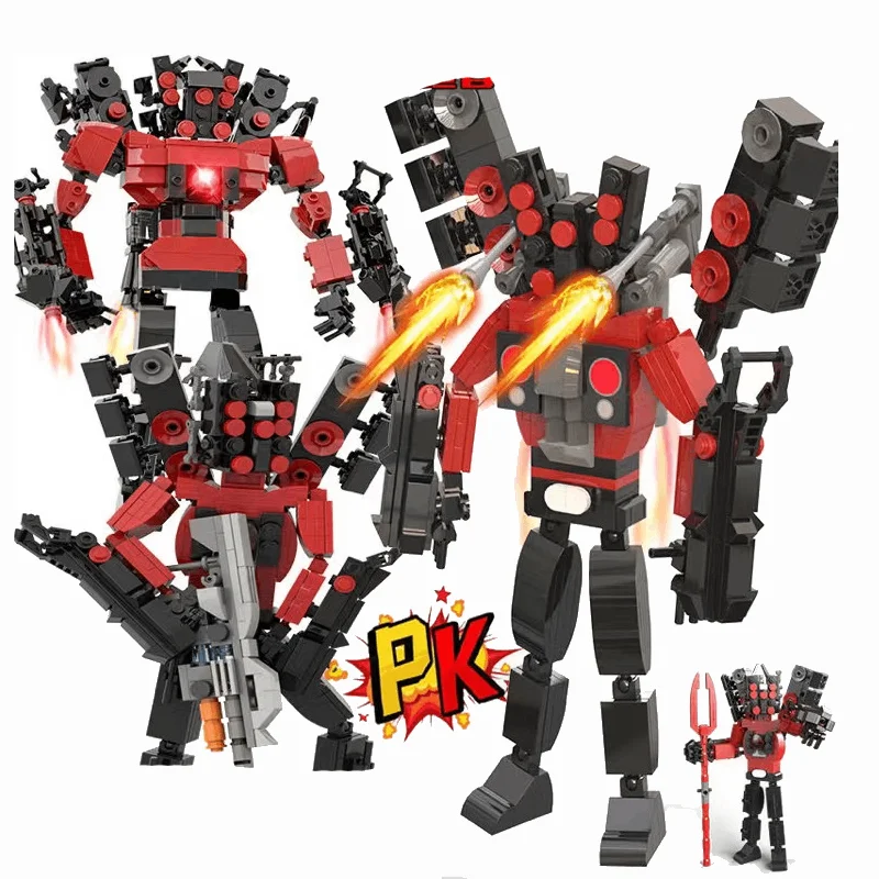 Skibidi Toilet Bricks Toys Speakerman Monitor The Audio Man Camera Titan Man Building Bricks Toys For Kids Regali Di Natale