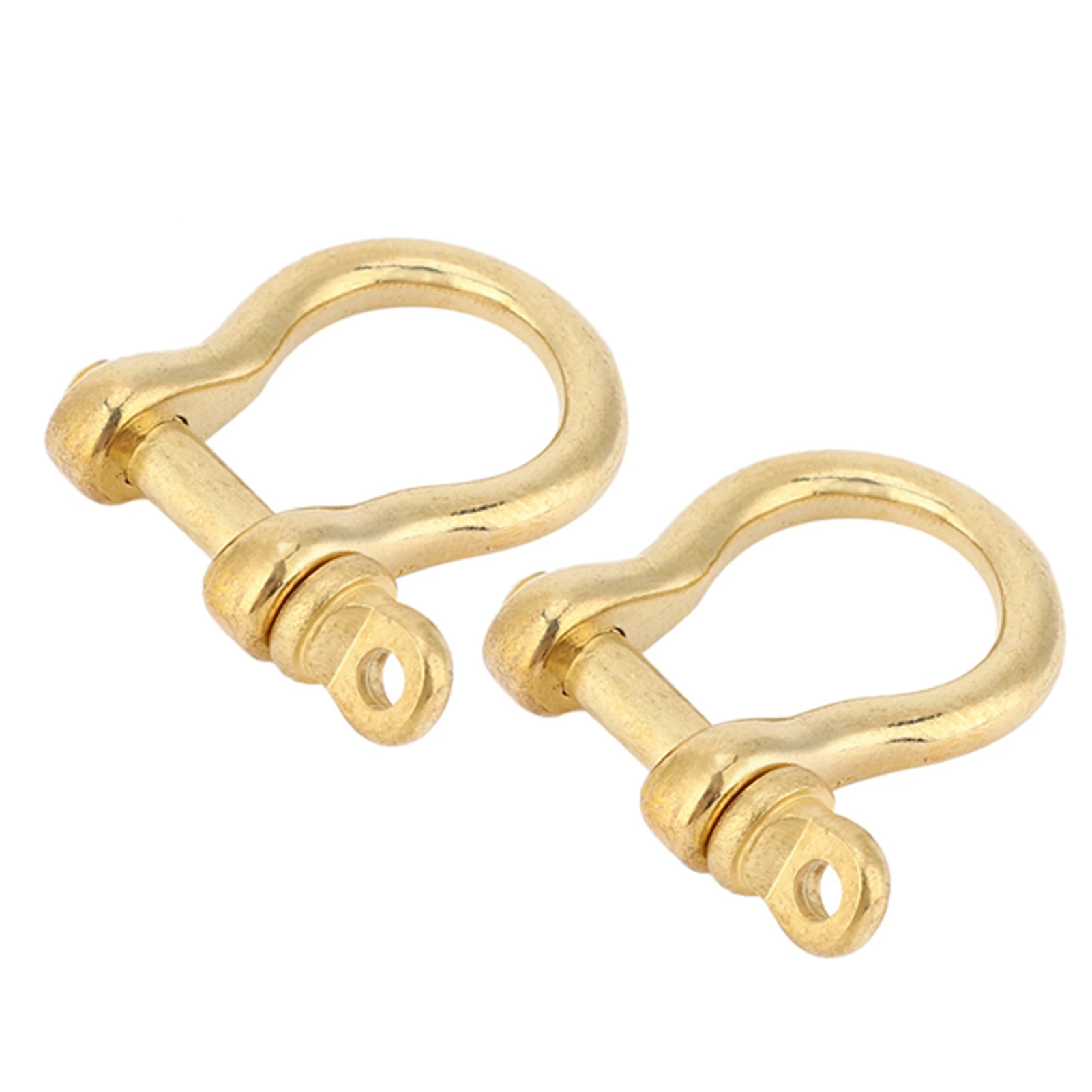 2 Set Anchor Shackle Pure Brass U Type Fob Key Ring Hook Golden Connection Buckle 10mm Anchor Shackle Bow Brass